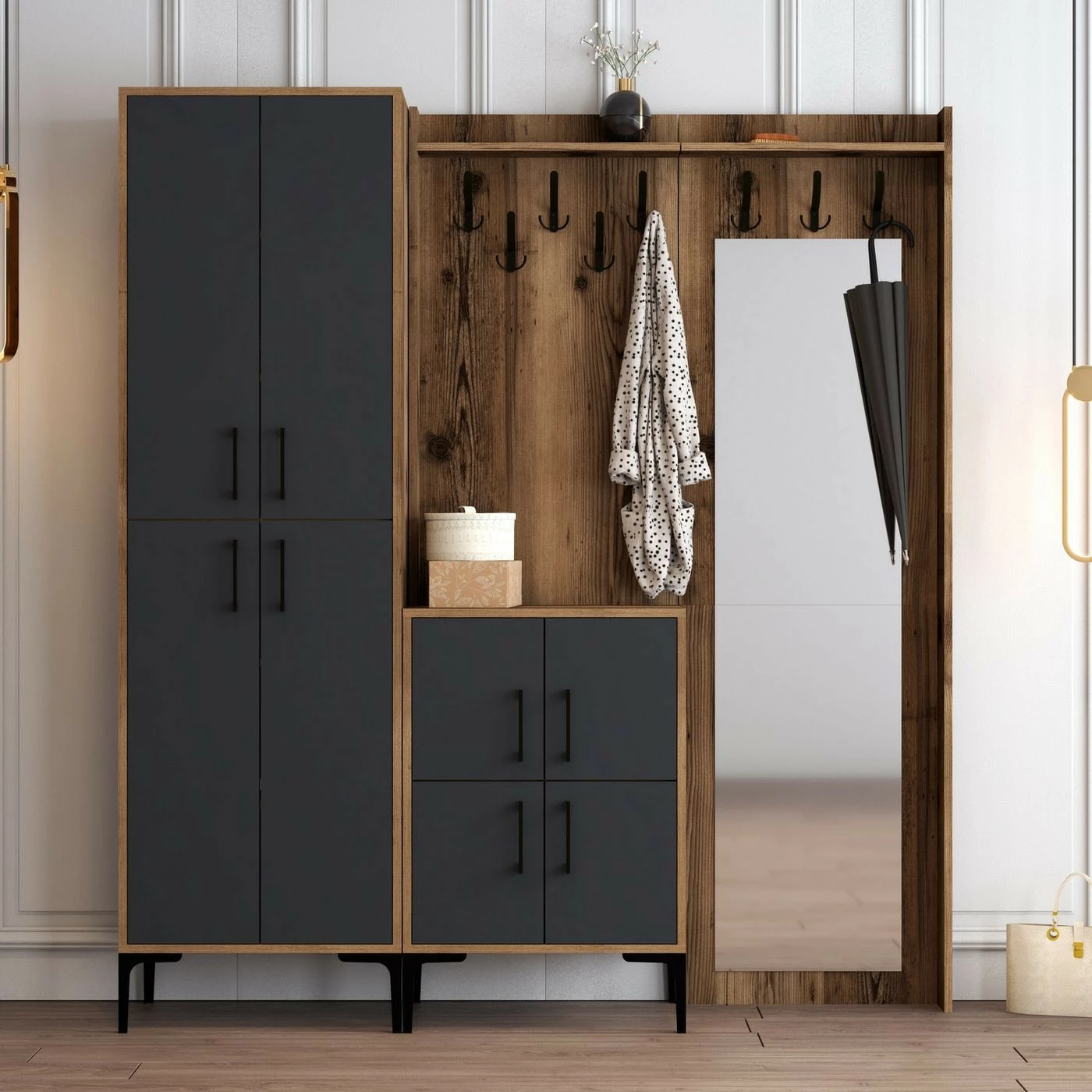 Säilytyskokonaisuus Peilillä Linento Furniture Berlin ABC, Eri Värejä 2 Säilytyskokonaisuus Peilillä Linento Furniture Berlin ABC, Eri Värejä - Image 2