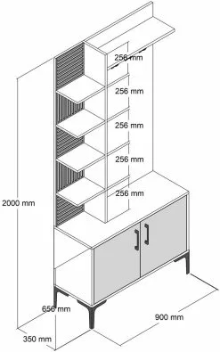 Säilytyskokonaisuus Linento Furniture Viyana 90cm, Ruskea/valkoinen 11 Säilytyskokonaisuus Linento Furniture Viyana 90cm, Ruskea/valkoinen -Huonekalut myymälä LIFU845HCT4222 6