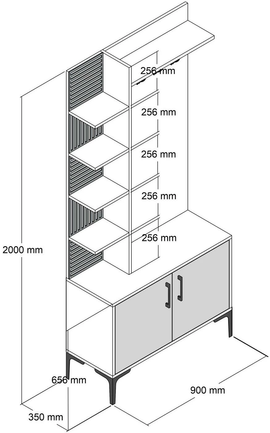 Säilytyskokonaisuus Linento Furniture Viyana 90cm, Ruskea/valkoinen 6 Säilytyskokonaisuus Linento Furniture Viyana 90cm, Ruskea/valkoinen - Image 6