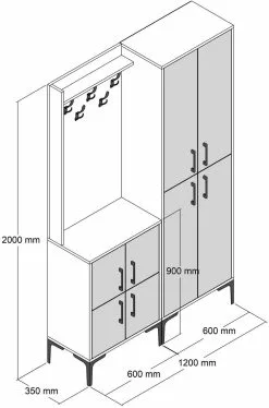 Säilytyskokonaisuus Linento Furniture Berlin BA, Valkoinen -Huonekalut myymälä LIFU845HCT4227 6