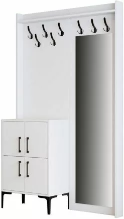 Säilytyskokonaisuus Peilllä Linento Furniture Berlin BC, Valkoinen