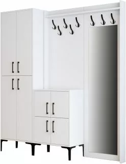 Säilytyskokonaisuus Peilllä Linento Furniture Berlin ABC, Valkoinen