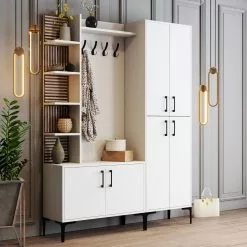 Säilytyskokonaisuus Linento Furniture Viyana 150cm, Valkoinen -Huonekalut myymälä LIFU845HCT4231 4