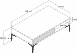 Sohvapöytä Linento Furniture Istanbul, Marmorikuosi, Ruskea/beige -Huonekalut myymälä LIFU845HCT5267 5