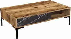 Sohvapöytä Linento Furniture Istanbul, Marmorikuosi, Ruskea/musta