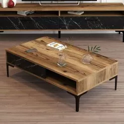 Sohvapöytä Linento Furniture Istanbul, Marmorikuosi, Ruskea/musta -Huonekalut myymälä LIFU845HCT5270 3