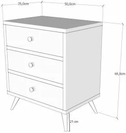 Lipasto Linento Furniture Liza, Valkoinen/ruskea -Huonekalut myymälä LIFU854KLN3405 5