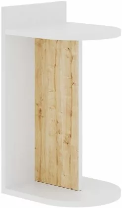 Apupöytä Linento Furniture Dom, Valkoinen/ruskea