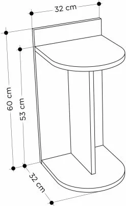 Apupöytä Linento Furniture Dom, Antrasiitti/valkoinen -Huonekalut myymälä LIFU855DTE2933 3