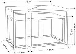 Sohvapöytäsetti Linento Furniture Oh Lady, 3-osainen, Eri Värejä -Huonekalut myymälä LIFU855DTE2939 4