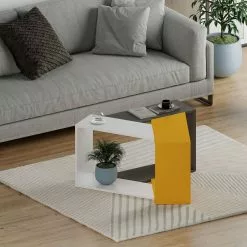 Sohvapöytä Linento Furniture Trio, Valkoinen/harmaa/keltainen -Huonekalut myymälä LIFU855DTE2956 3