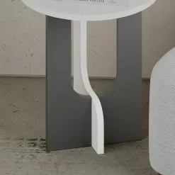 Apupöytä Linento Furniture Luna, 40cm, Valkoinen/harmaa 10 Apupöytä Linento Furniture Luna, 40cm, Valkoinen/harmaa -Huonekalut myymälä LIFU855DTE2960 5