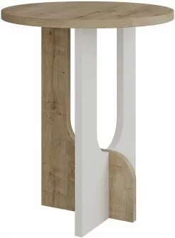Apupöytä Linento Furniture Luna, 40cm, Valkoinen/ruskea