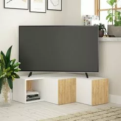 TV-taso Nurkkaan Linento Furniture Compact, Eri Värejä 13 TV-taso Nurkkaan Linento Furniture Compact, Eri Värejä -Huonekalut myymälä LIFU855DTE3052 2