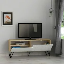 TV-taso Linento Furniture Picadilly, Valkoinen/ruskea -Huonekalut myymälä LIFU855DTE3073 3