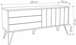 TV-taso Linento Furniture Picadilly, Valkoinen -Huonekalut myymälä LIFU855DTE3078 4