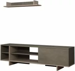 TV-taso Ja Seinähylly Linento Furniture Stockton, Harmaa/beige