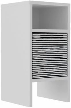 Yöpöytä Linento Furniture Grandma, Raidallinen, Valkoinen/harmaa