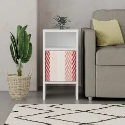 Yöpöytä Linento Furniture Grandma, Siksak, Valkoinen/punainen 10 Yöpöytä Linento Furniture Grandma, Siksak, Valkoinen/punainen -Huonekalut myymälä LIFU855DTE3538 3