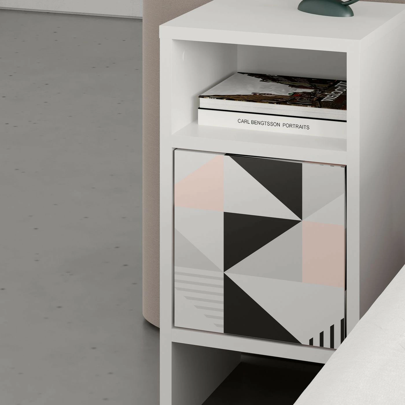 Yöpöytä Linento Furniture Grandma, Geometrinen, Valkoinen/monivärinen 5 Yöpöytä Linento Furniture Grandma, Geometrinen, Valkoinen/monivärinen - Image 5