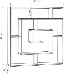 Kirjahylly Linento Furniture Maze, Antrasiitti -Huonekalut myymälä LIFU855DTE3608 4