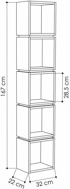 Kirjahylly Linento Furniture Multi, Valkoinen/keltainen -Huonekalut myymälä LIFU855DTE3712 3