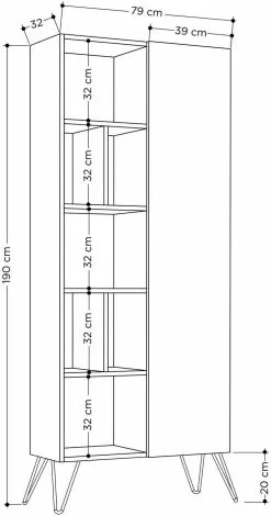 Kirjahylly Linento Furniture Jedda, Valkoinen 7 Kirjahylly Linento Furniture Jedda, Valkoinen -Huonekalut myymälä LIFU855DTE3736 4