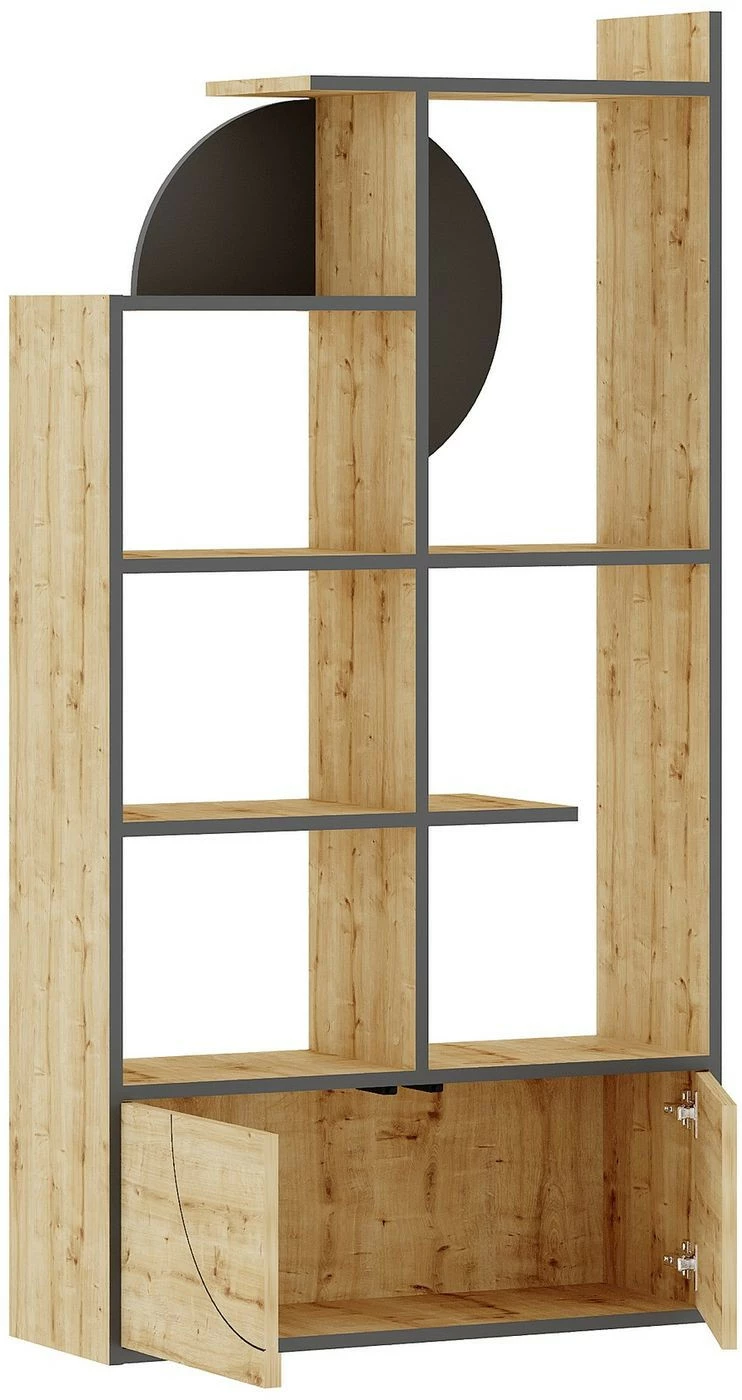 Kirjahylly Linento Furniture Half, Antrasiitti/tammi 3 Kirjahylly Linento Furniture Half, Antrasiitti/tammi - Image 3