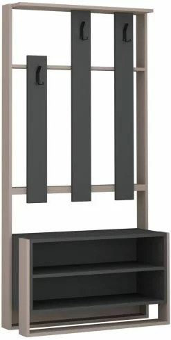 Säilytyskokonaisuus Linento Furniture Chester, Beige/antrasiitti