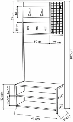 Säilytyskokonaisuus Eteiseen Linento Furniture Nomad Portmanto, Eri Värejä 49 Säilytyskokonaisuus Eteiseen Linento Furniture Nomad Portmanto, Eri Värejä -Huonekalut myymälä LIFU855DTE4022 7