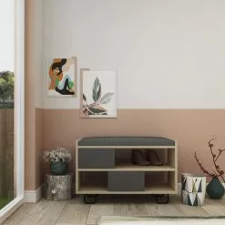 Kenkäkaappi Linento Furniture Troy, Ruskea/harmaa -Huonekalut myymälä LIFU855DTE4029 3