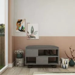Kenkäkaappi Linento Furniture Troy, Harmaa -Huonekalut myymälä LIFU855DTE4030 3