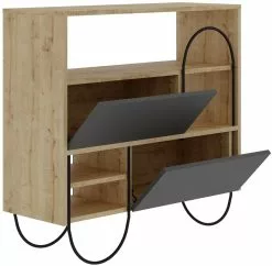 Kenkäkaappi Linento Furniture Norfolk, Tammenruskea/antrasiitti -Huonekalut myymälä LIFU855DTE4031 4