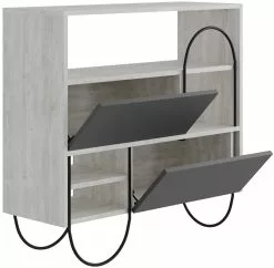 Kenkäkaappi Linento Furniture Norfolk, Valkoinen/antrasiitti -Huonekalut myymälä LIFU855DTE4032 4