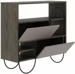 Kenkäkaappi Linento Furniture Norfolk, Vaaleanruskea/tummanruskea -Huonekalut myymälä LIFU855DTE4034 4