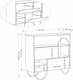 Kenkäkaappi Linento Furniture Norfolk, Vaaleanruskea/tummanruskea -Huonekalut myymälä LIFU855DTE4034 5