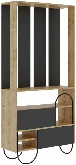 Säilytyskokonaisuus Linento Furniture Norfolk, Tammi/antrasiitti