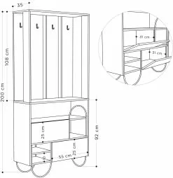 Säilytyskokonaisuus Linento Furniture Norfolk, Tammi/antrasiitti -Huonekalut myymälä LIFU855DTE4035 4