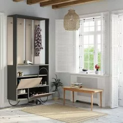 Säilytyskokonaisuus Linento Furniture Norfolk, Vaaleanruskea/antrasiitti -Huonekalut myymälä LIFU855DTE4037 3