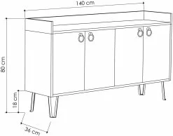 Senkki Linento Furniture Dea, Harmaa/beige -Huonekalut myymälä LIFU855DTE4201 4