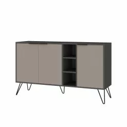Sivukaappi Linento Furniture Clara, Harmaa/beige