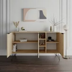 Sivukaappi Linento Furniture Clara, Ruskea -Huonekalut myymälä LIFU855DTE4212 3