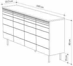 Senkki Linento Furniture Arya, Valkoinen -Huonekalut myymälä LIFU855DTE4213 5