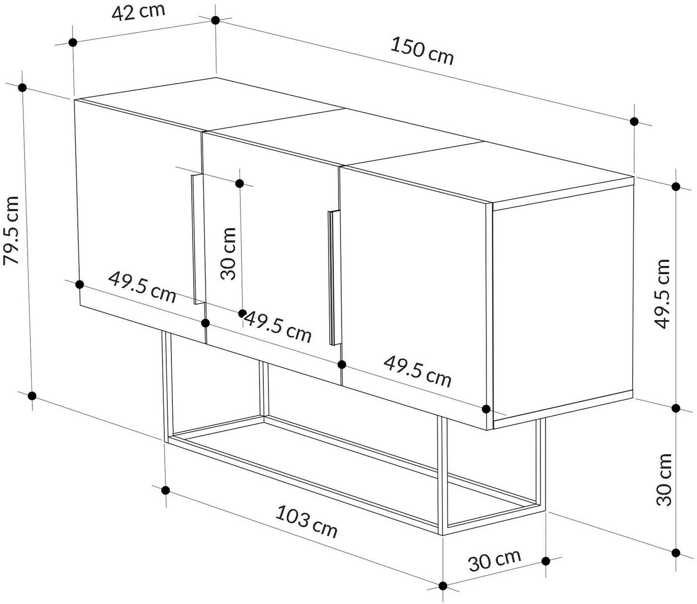 Sivupöytä Linento Furniture Tontini, Harmaa 6 Sivupöytä Linento Furniture Tontini, Harmaa - Image 6
