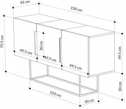 Sivupöytä Linento Furniture Tontini, Valkoinen -Huonekalut myymälä LIFU855DTE4222 6