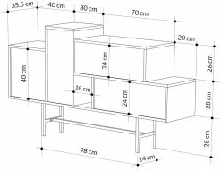 Senkki Linento Furniture Hermes, Ruskea/musta -Huonekalut myymälä LIFU855DTE4223 6