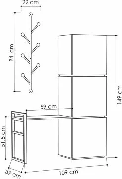 Kenkäkaappi Linento Furniture Mello, Beige/keltainen -Huonekalut myymälä LIFU855DTE4403 4