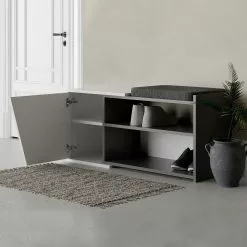 Kenkäkaappi Linento Furniture Fiona, Antrasiitti/valkoinen -Huonekalut myymälä LIFU855DTE4405 3