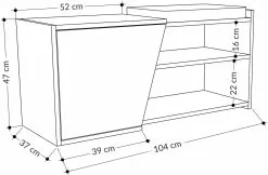Kenkäkaappi Linento Furniture Fiona, Ruskea/antrasiitti -Huonekalut myymälä LIFU855DTE4406 5