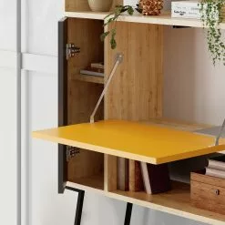 Hylly Linento Furniture Tatti, Ruskea/keltainen -Huonekalut myymälä LIFU855DTE4803 6